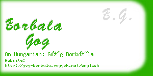 borbala gog business card